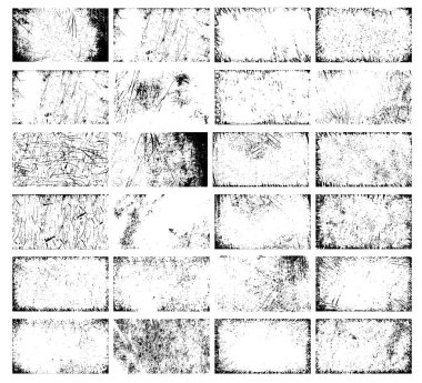 Vintage Grunge Frame - sıkıntılı doku - çizilmiş Duvar Zarafeti, set 24