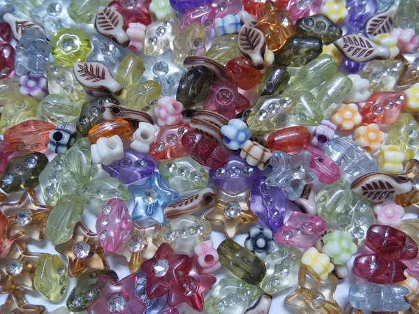 Top View Colorful Plastic Beads Texture Background — Stock Photo, Image