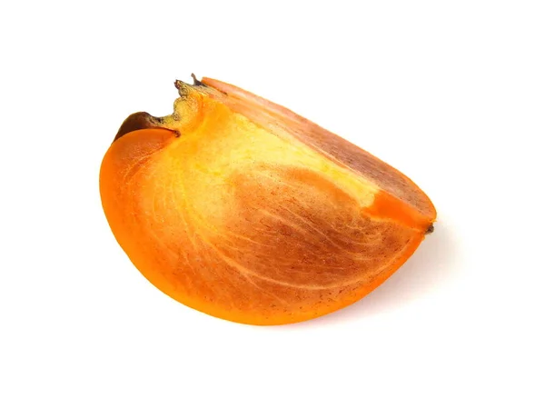 Närbild Mogen Persimon Frukt Isolerad Vit Bakgrund — Stockfoto