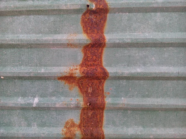 Rust on green metal sheet texture background.