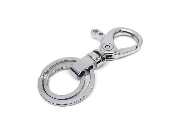 Key Chain Isolated White Background Close Alloy Key Ring — Stock Photo, Image
