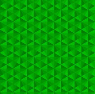 Soyut geometrik şekil dikişsiz model arkaplan vektörü. Yeşil 3d küpleri, altıgenler, tekrarlayan üçgenler.