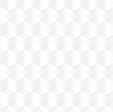 Soyut geometrik şekil dikişsiz model arkaplan vektörü. Beyaz 3d küpleri, elmaslar, altıgenler tekrarlanan desen.