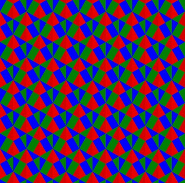 Soyut geometrik şekil dikişsiz model arkaplan vektörü. Kırmızı, mavi ve yeşil kabile yapısı.