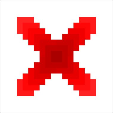 Red cross icon logo isolated on white background vector. Abstract geometric shape symbol design.