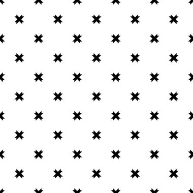 Beyaz arkaplan vektöründe çapraz simge logosu kusursuz desen. Siyah geometrik şekil sembolü tekrar eden desen tasarımı.