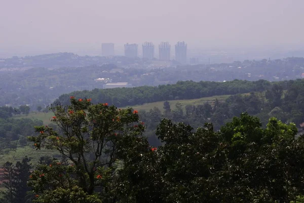 Blick Den Nebligen Morgen Bogor Westjava Indonesien — Stockfoto