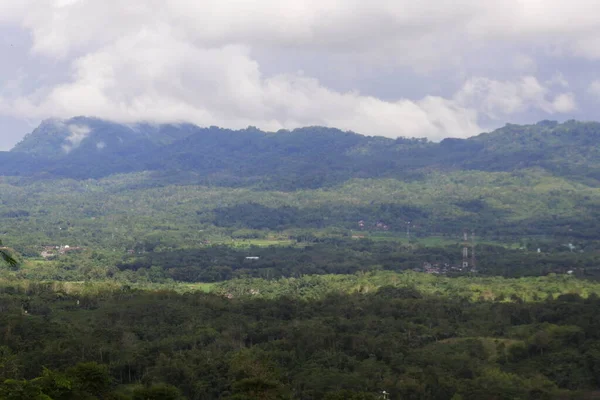 Vista Agricultura Rural Paisagem Sukabumi West Java Indonesia — Fotografia de Stock
