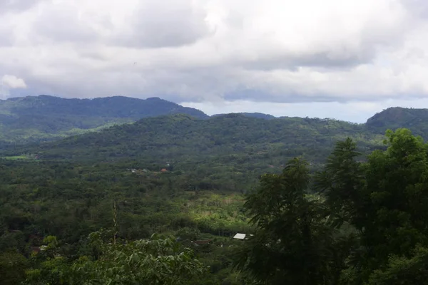 Άποψη Της Αγροτικής Γεωργικής Και Τοπίο Της Sukabumi Δυτική Ιάβα — Φωτογραφία Αρχείου