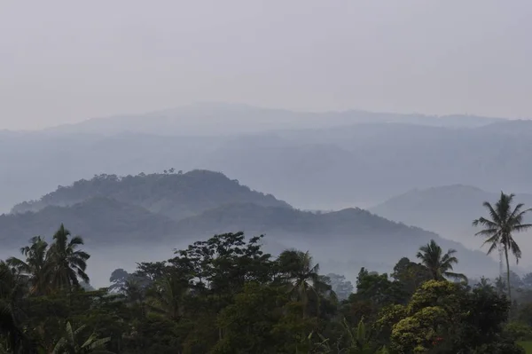 Vista Del Majestuoso Paisaje Sukabumi Java Occidental Indonesia — Foto de Stock