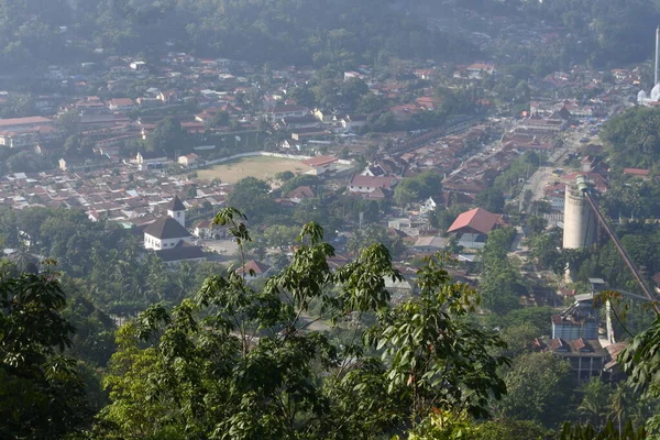 Vue Sur Les Villages Ruraux Paysage Sawahlunto Sumatra Ouest Indonésie — Photo