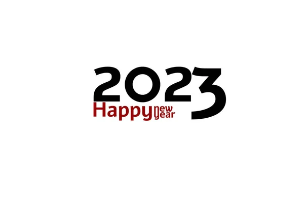 Happy 2023 Julkort Isolerad Vit Bakgrund Med Svart Text — Stockfoto