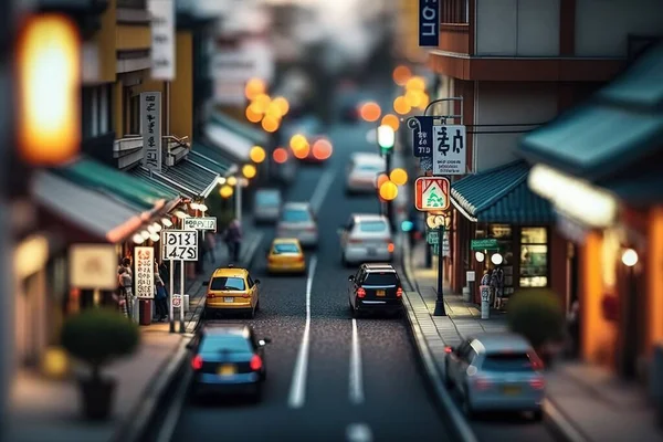 Нахил Вулиці Японського Міста — стокове фото
