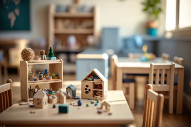 Ahşap, sınıflarda eğitim materyalleri için tercih edilen malzemedir., 