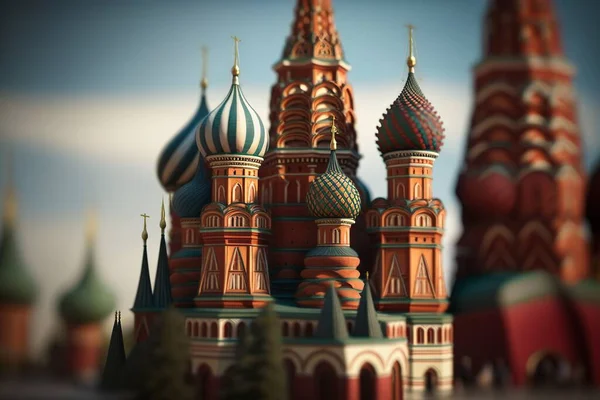 Tipikal Katedral Ortodoks Rusia Gaya Mockup Ilustrasi Arsitektur Keagamaan Rusia — Stok Foto