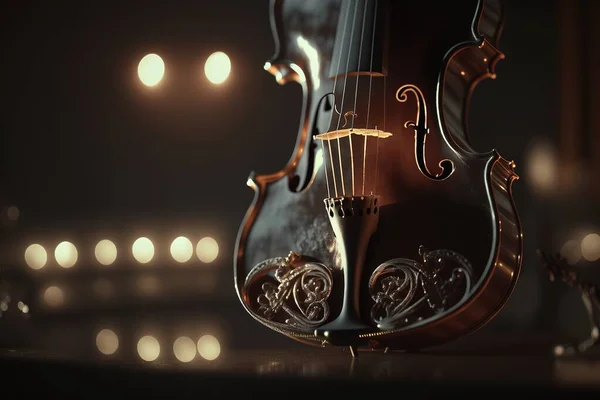 Violino Classico Design Perfetto Dettaglio Dello Strumento Musicale — Foto Stock