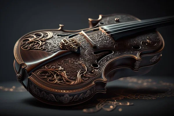Eine Klassische Geige Perfektes Design Detail Des Musikinstruments — Stockfoto
