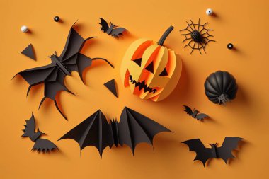 Cadılar bayramı için korkunç bir tasarım, turuncu düz yatak.