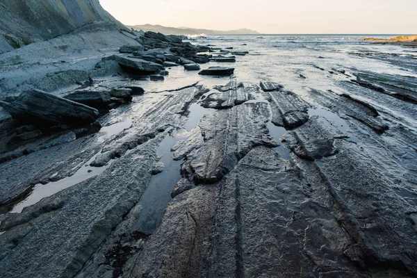 Flysch Basque Coast Zumaia Beautiful Natural Maritime Landscape Sedimentary Rocks — Foto Stock