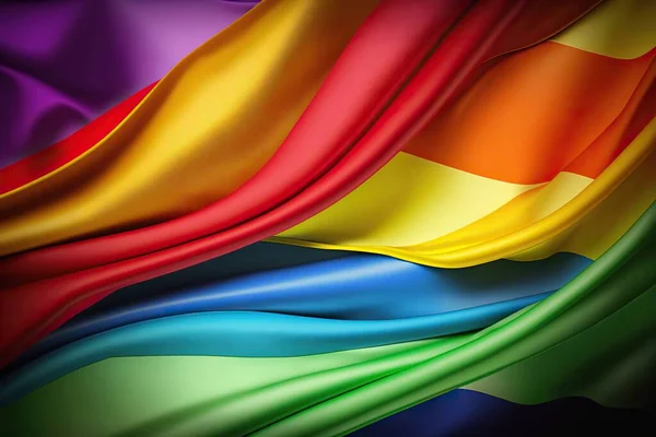 Waving Gay Flag Bright Colors Стоковое Изображение