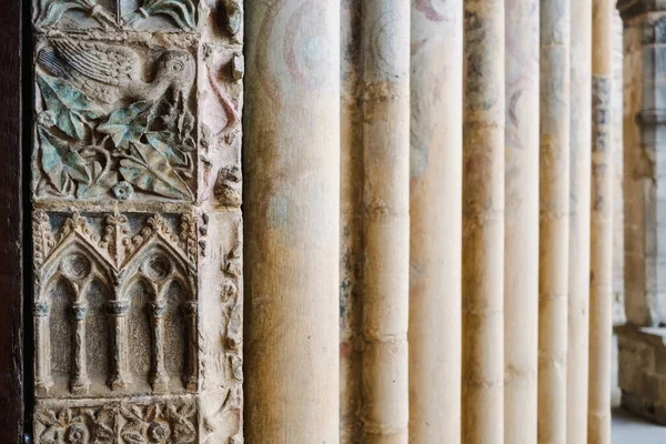Деталь Головного Портика Церкви Санта Марія Реаль Оліта Наварра — стокове фото