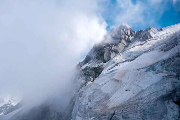 Rugged Dangerous Mountain Peaks High Alps Losing Glaciers — Photo