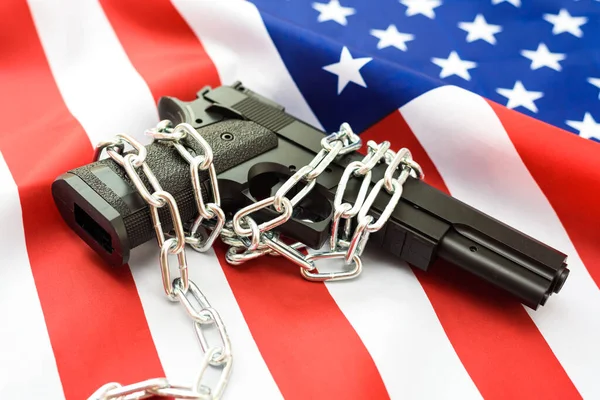 Secondo Emendamento Restrizioni Sull Uso Armi Negli Stati Uniti Creano Immagini Stock Royalty Free