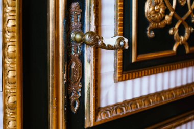 Fildişi dekore edilmiş lüks eski saray kapısı.