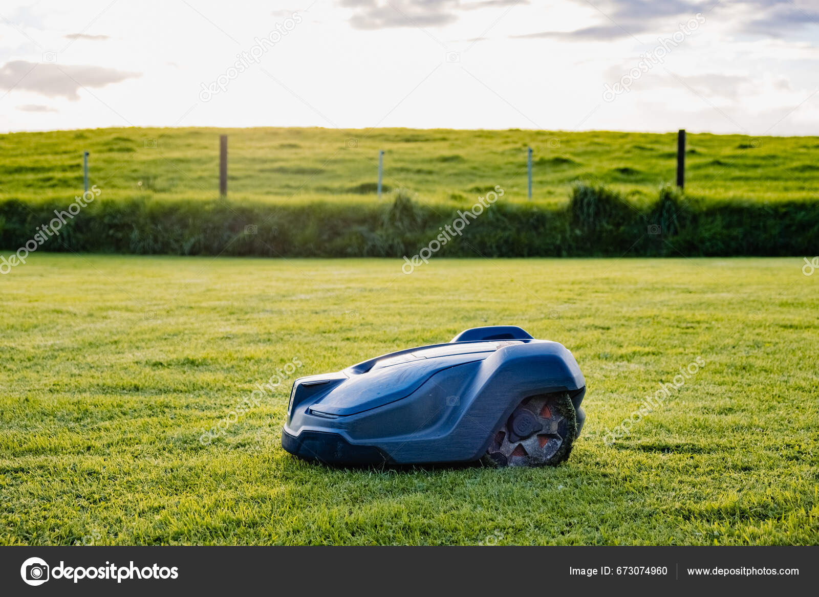 May Ireland August 2023 Robotic Automatic Lawn Mower Stock Editorial