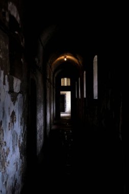 Duvarları boyalı, uzun ve dar bir koridor ve tek bir aydınlatma armatürü mekanı aydınlatıyor. Açık bir kapı, gizem, keşif ve merakı çağrıştırır..
