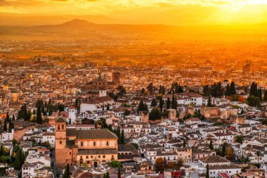 Granada Katedrali Hava Görüntüsü Sunset, Endülüs, İspanya  