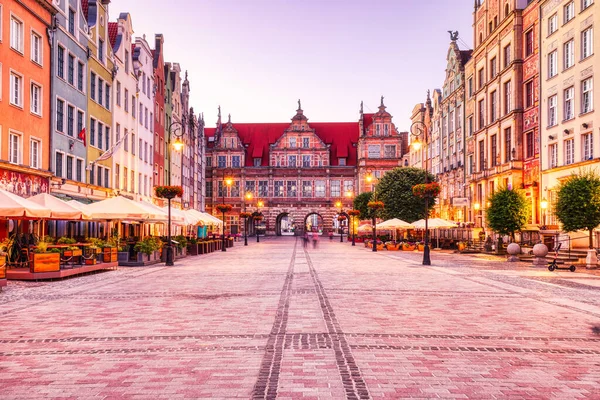Old Square with Swiety Duch Gate in Gdansk at Dusk, Poland, Europe