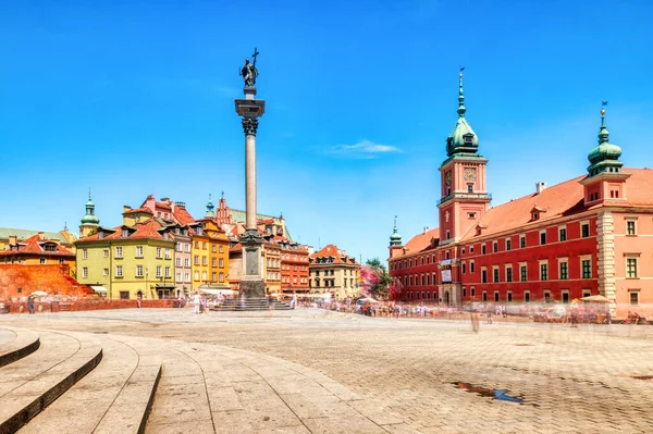 Cidade Velha Varsóvia Durante Dia Verão Ensolarado Com Céu Azul — Fotografia de Stock