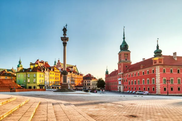 Warszawa Old Town Sqaure Sunrise Poland — стокове фото