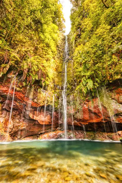 Fontes Falls Levada Trail Madeira Island Portugal — Stock fotografie