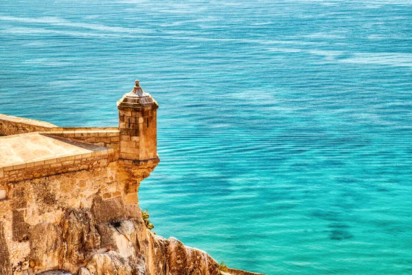 Schloss Santa Barbara Luftaufnahme Alicante Spanien lizenzfreie Stockfotos