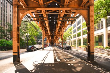 Şehir merkezindeki Chicago Metro Döngüsü, Illinois  