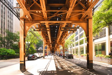 Şehir merkezindeki Chicago Metro Döngüsü, Illinois  