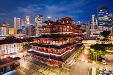 Singapur, Güneydoğu Asya 'daki Dusk' taki Buda Dişi Kalıntısı Tapınağı 