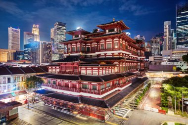 Singapur, Güneydoğu Asya 'daki Dusk' taki Buda Dişi Kalıntısı Tapınağı 