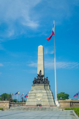 Rizal Park, Manila, Filipinler 2 Temmuz 2014: Manila, Filipinler 'deki Rizal Park Anıtı' nın arka tarafı