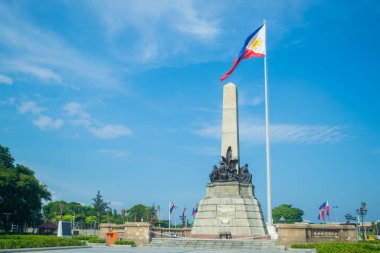 Rizal Park, Manila, Filipinler 2 Temmuz 2014: Manila, Filipinler 'deki Rizal Park Anıtı' nın arka tarafı