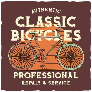 T-shirt or poster design with bicycle parts