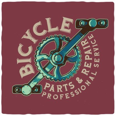T-shirt or poster design with bicycle parts