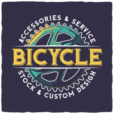 T-shirt or poster design with bicycle parts