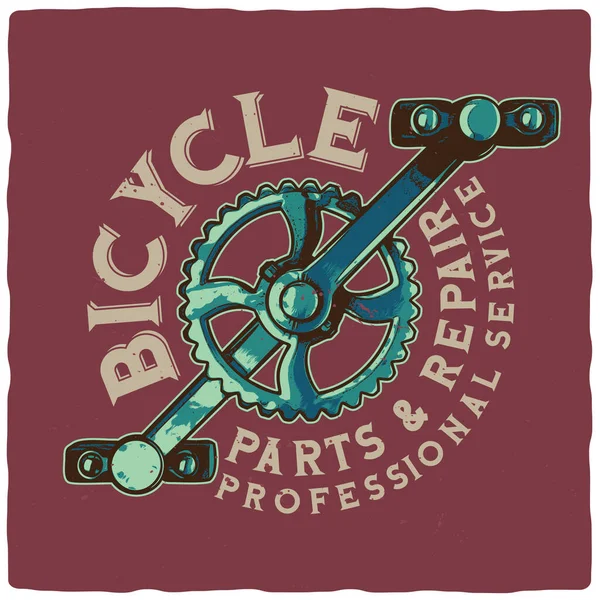 T-shirt or poster design with bicycle parts