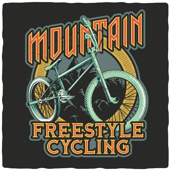 Shirt Oder Poster Design Mit Bmx Fahrrad — Stockvektor