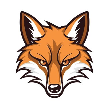 Tilki maskotu. Logo tasarımı. Tişörtlere baskı yapmak için resim.