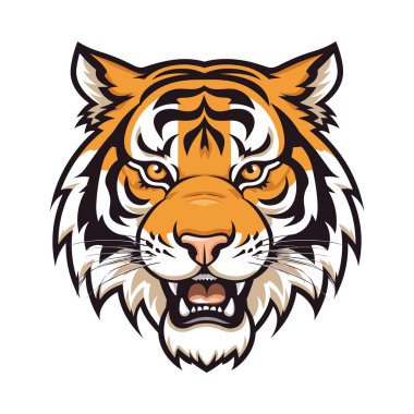 Kaplan başlı maskot. Logo tasarımı. Tişörtlere baskı yapmak için resim.