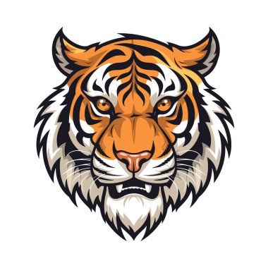 Tiger head mascot. Logo design. Illustration for printing on t-shirts. clipart
